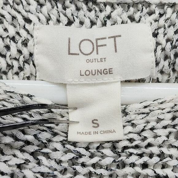 Ann Taylor LOFT Lounge Sweater Womens S Gray Half Sleeve High Low Hem Marl Knit - Picture 3 of 7